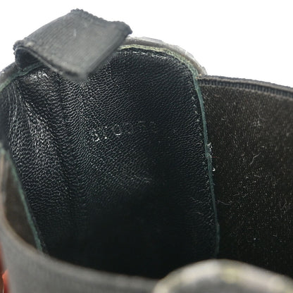 Louis Vuitton * Boots Shoes Black Leather ST0059 #8 1/2