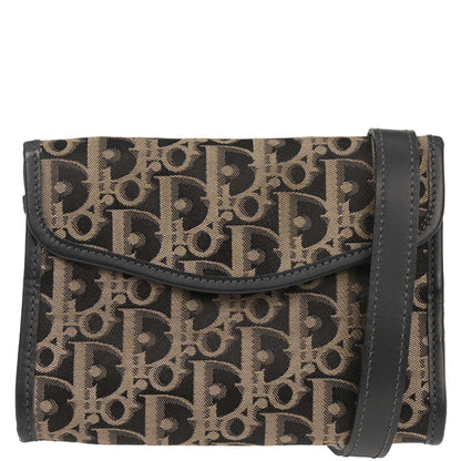 Christian Dior Black Canvas Trotter Shoulder Bag