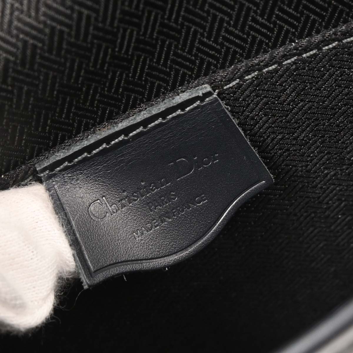 Christian Dior Black Canvas Trotter Shoulder Bag