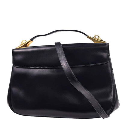 Christian Dior Navy Leather Canvas Trotter 2way Shoulder Handbag