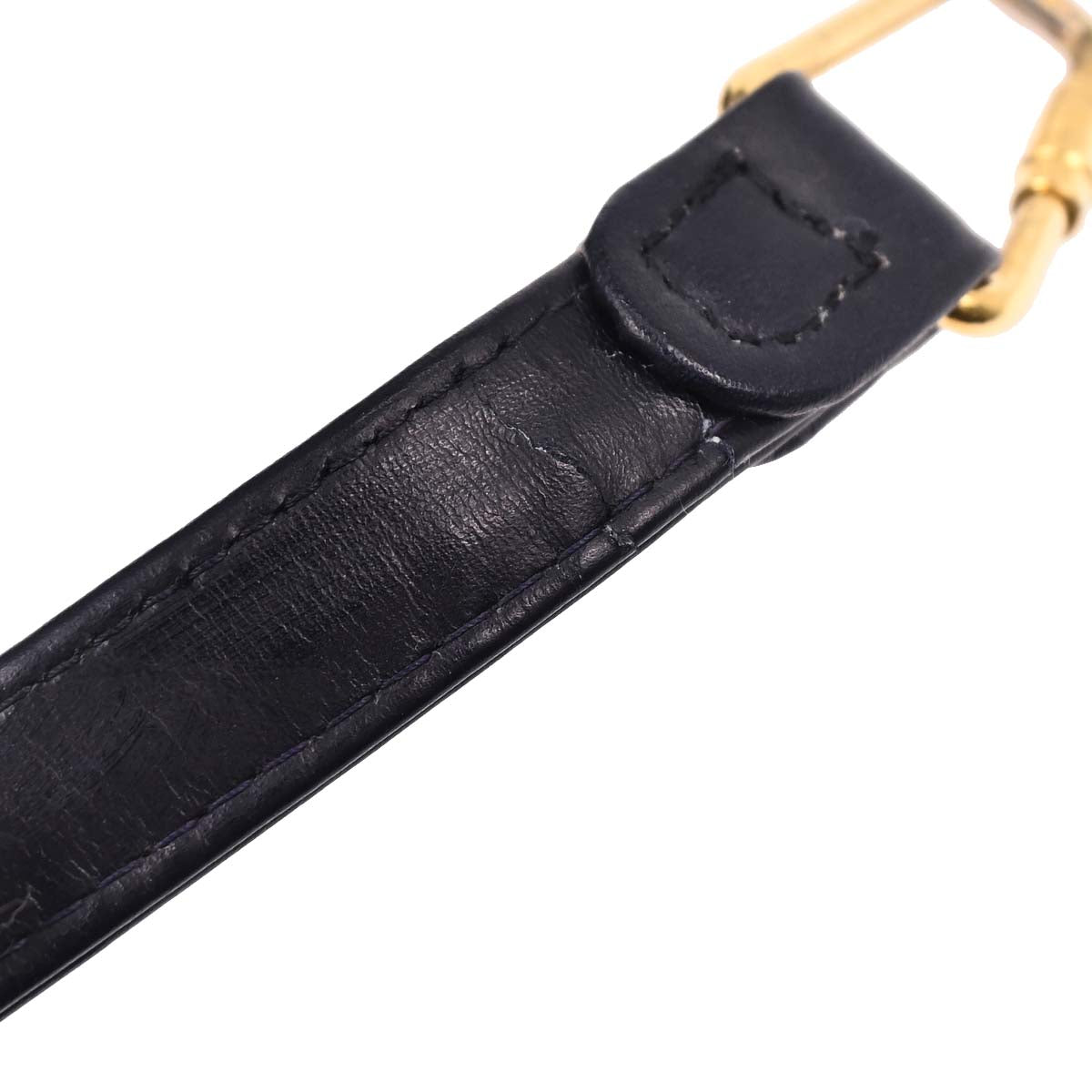Christian Dior Navy Leather Canvas Trotter 2way Shoulder Handbag