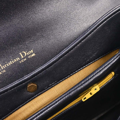 Christian Dior Navy Leather Canvas Trotter 2way Shoulder Handbag