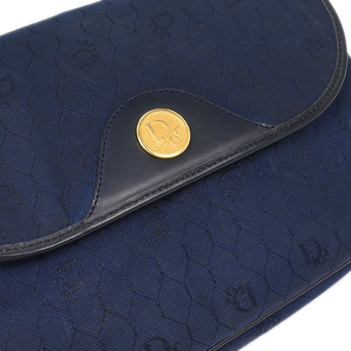 Christian Dior Navy Honeycomb Shoulder Bag