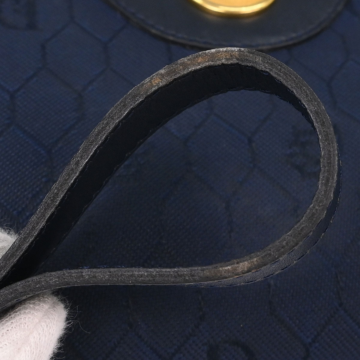 Christian Dior Navy Honeycomb Shoulder Bag
