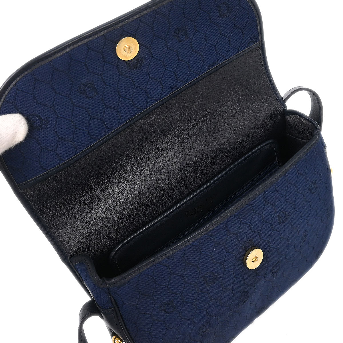 Christian Dior Navy Honeycomb Shoulder Bag