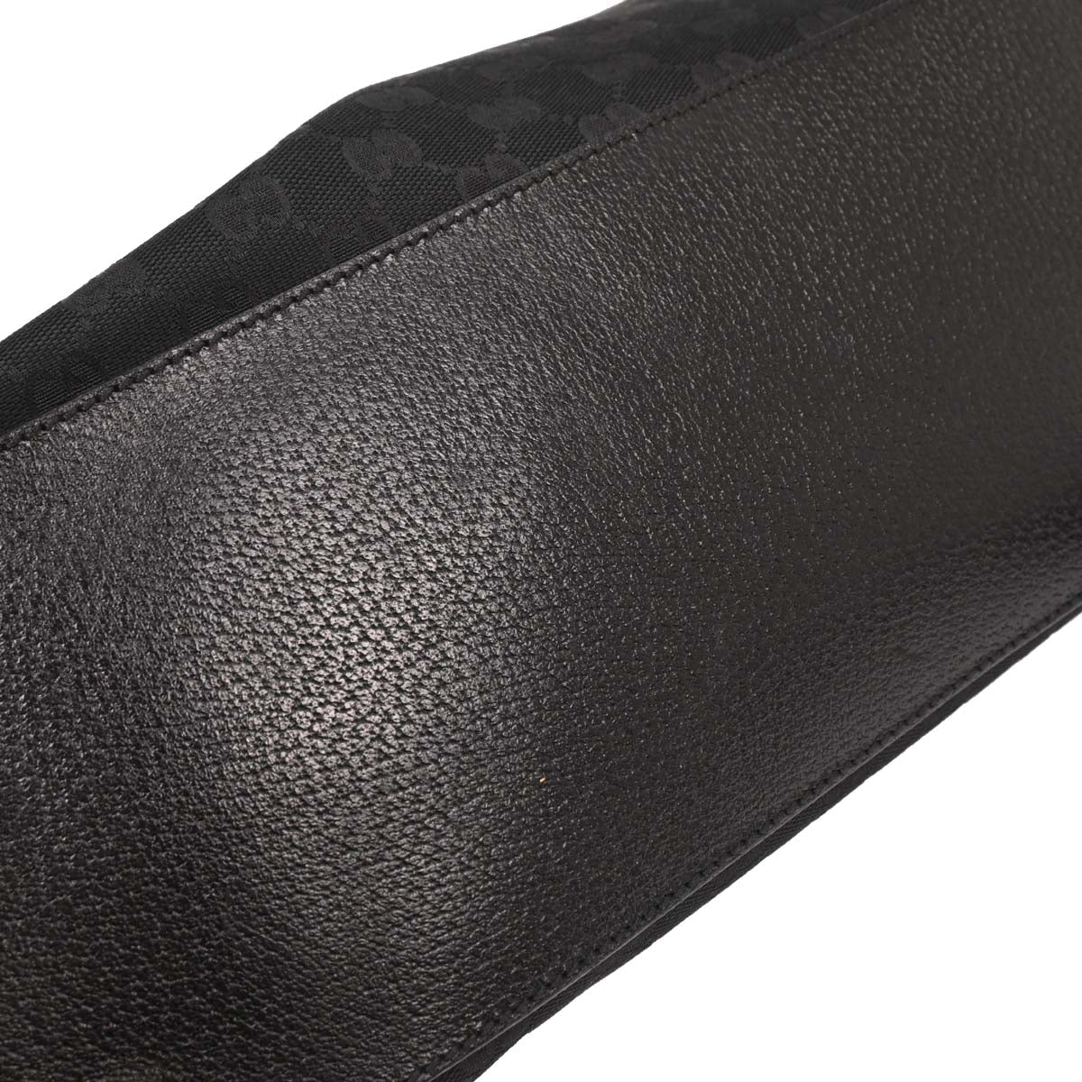 Gucci Black Canvas Bamboo 2way Shoulder Handbag