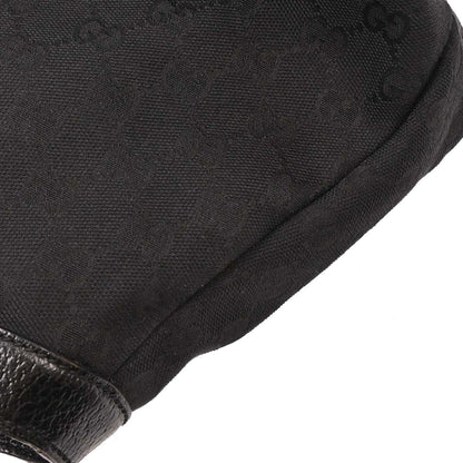 Gucci Black Canvas Bamboo 2way Shoulder Handbag