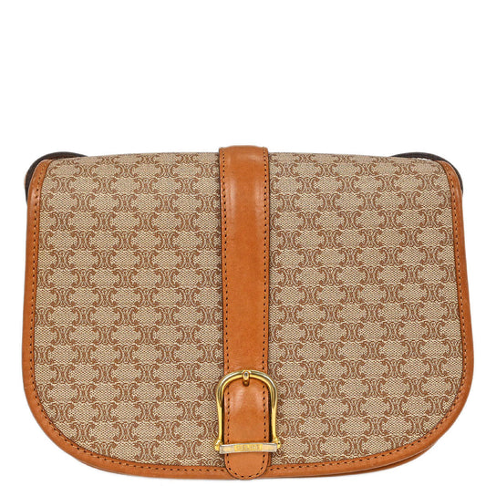 Celine Brown Macadam Shoulder Bag