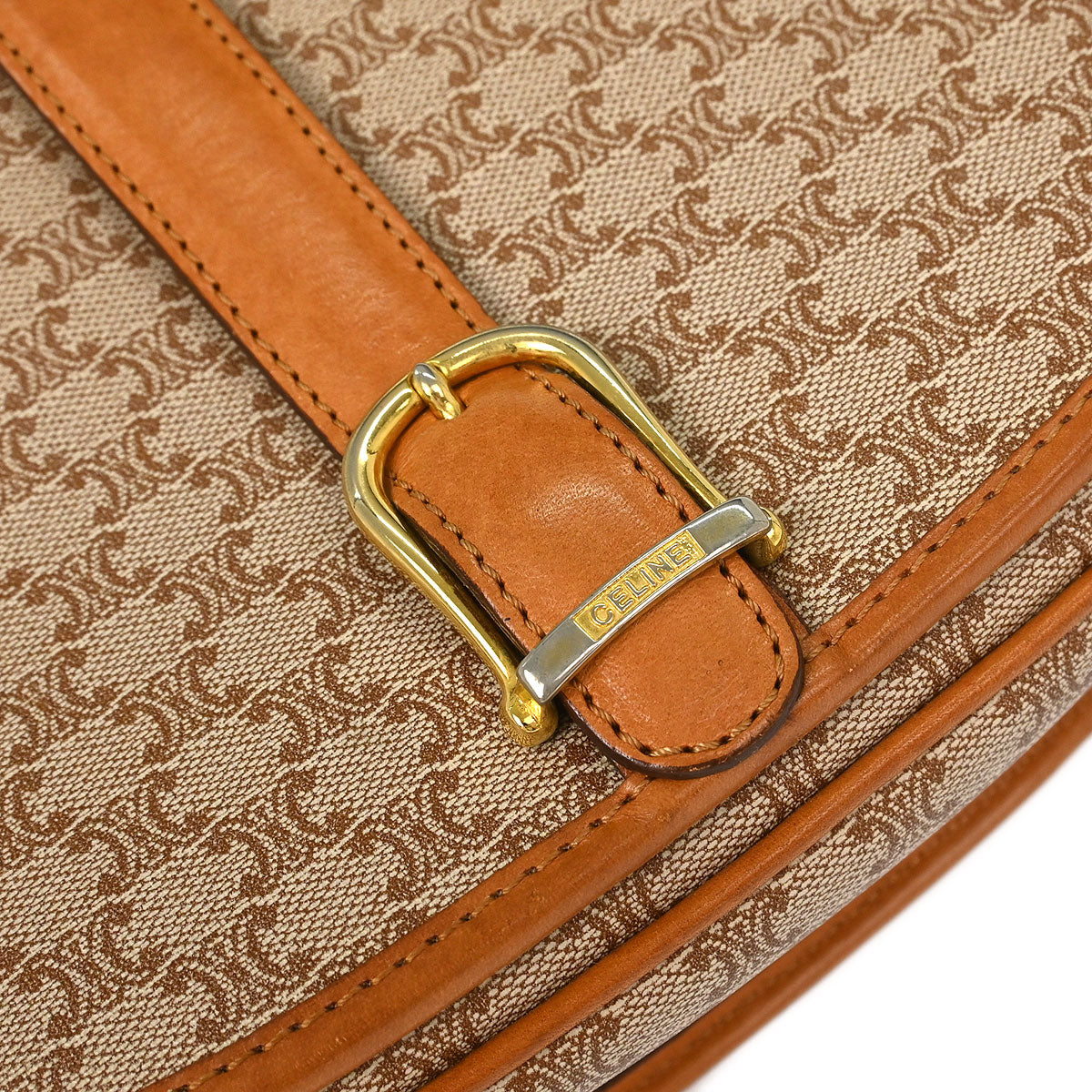 Celine Brown Macadam Shoulder Bag