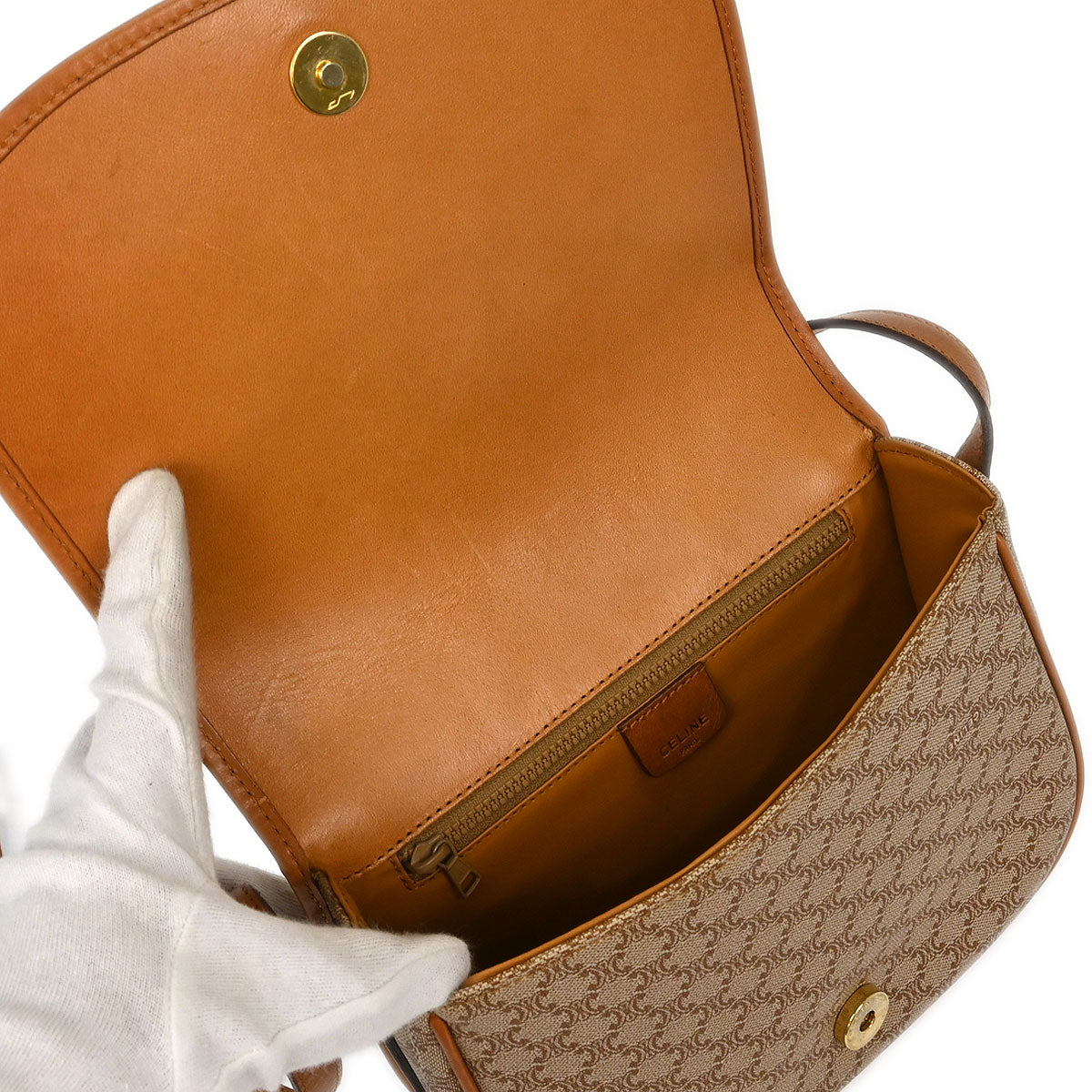 Celine Brown Macadam Shoulder Bag