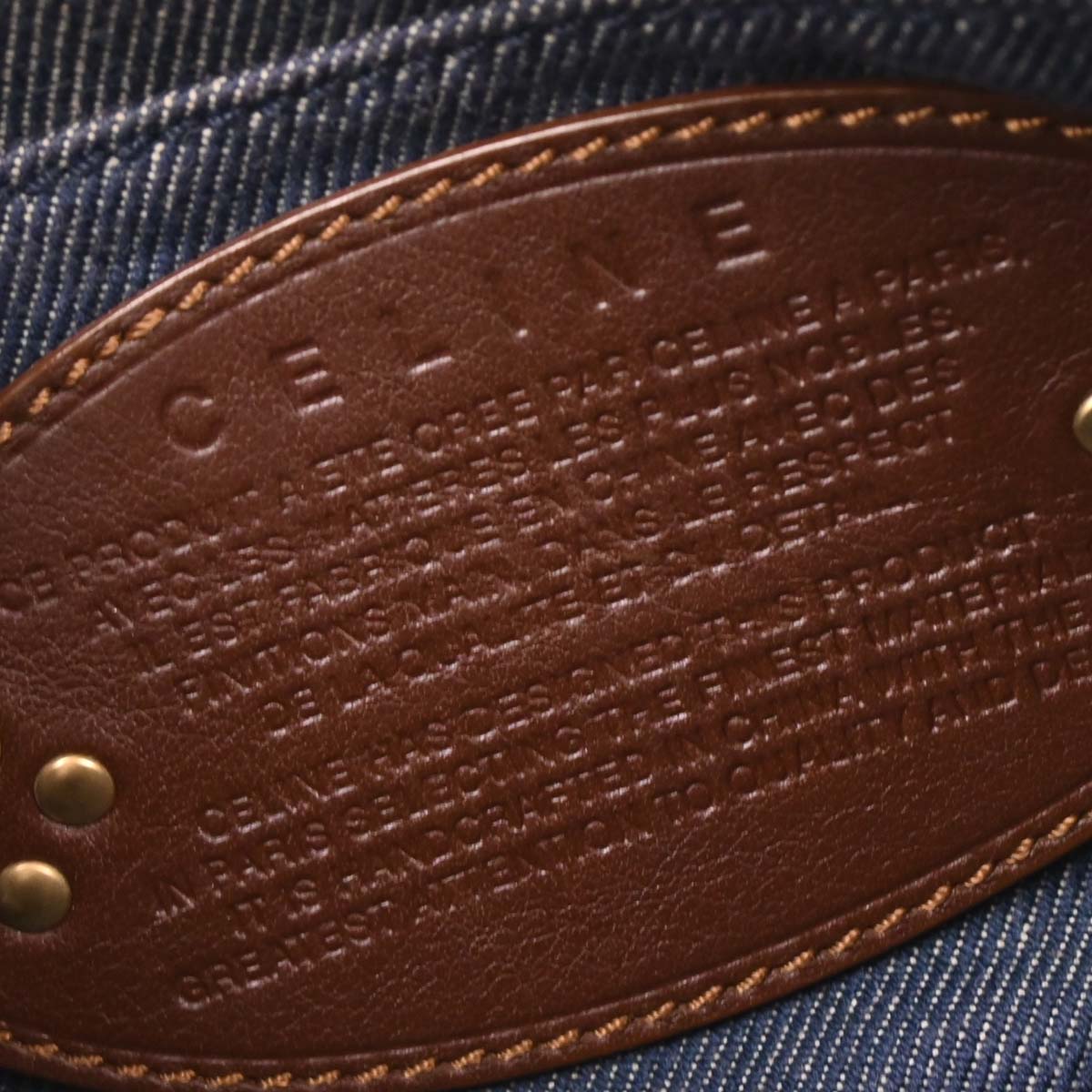Celine Blue Denim Macadam Handbag