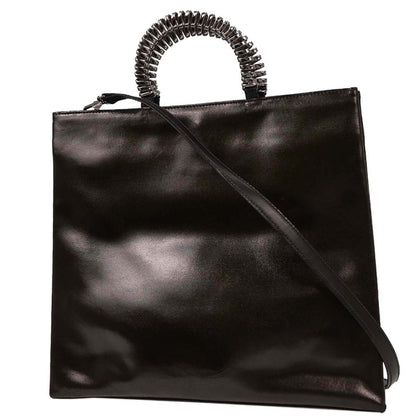 Loewe Black Leather Tote 2way Shoulder Handbag