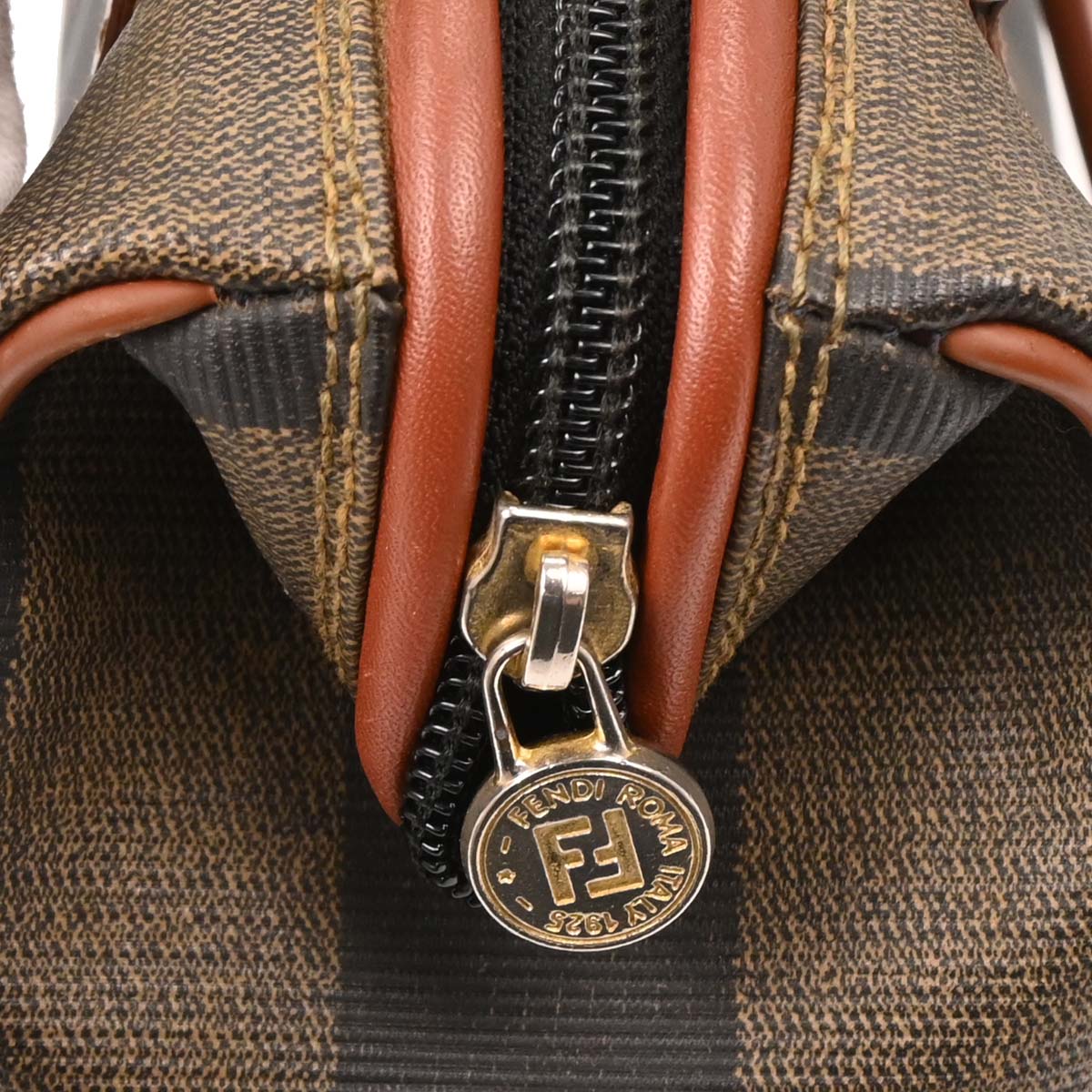 Fendi Black PVC Pequin 2way Shoulder Handbag