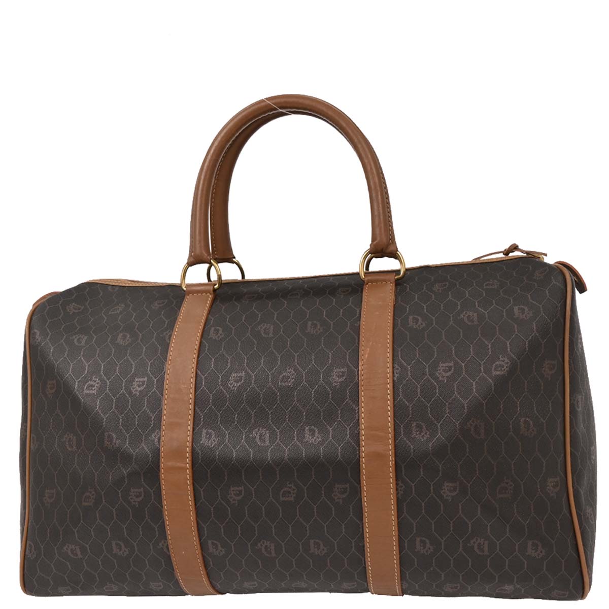 Christian Dior Dark Brown Honeycomb Duffle Handbag