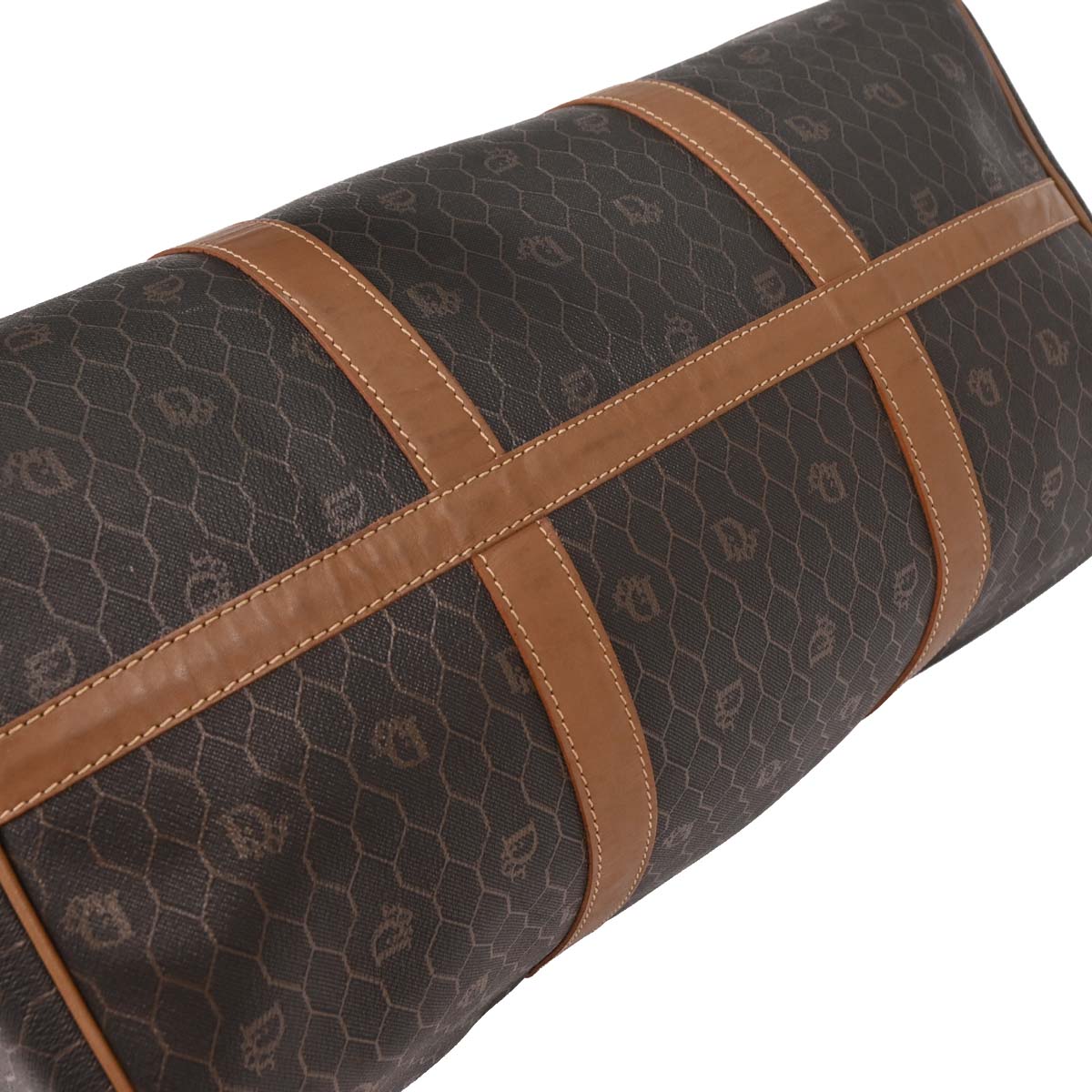 Christian Dior Dark Brown Honeycomb Duffle Handbag