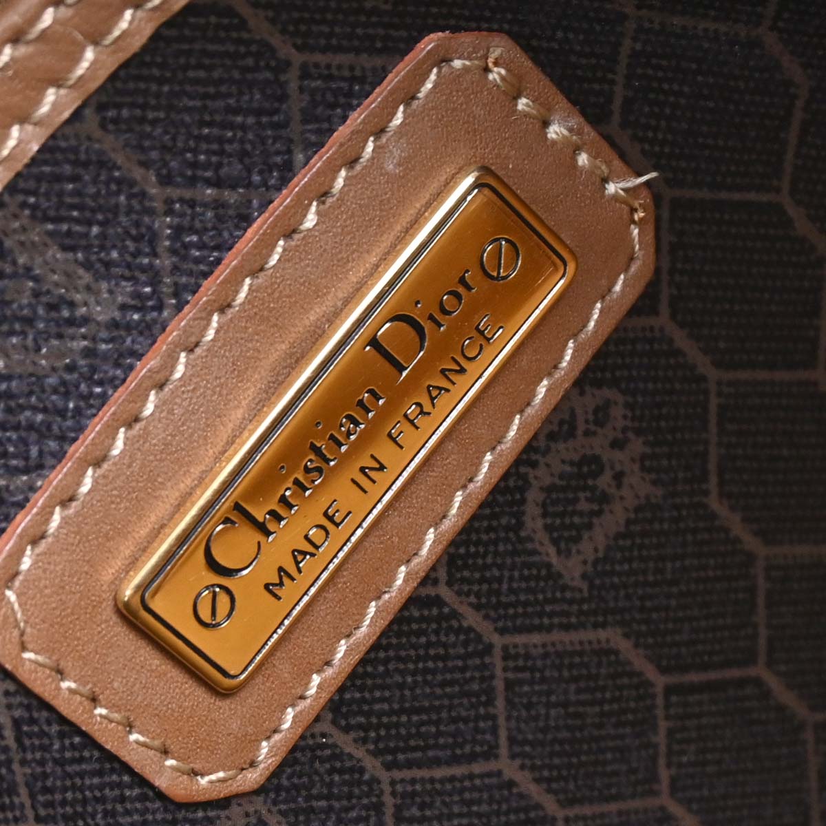 Christian Dior Dark Brown Honeycomb Duffle Handbag