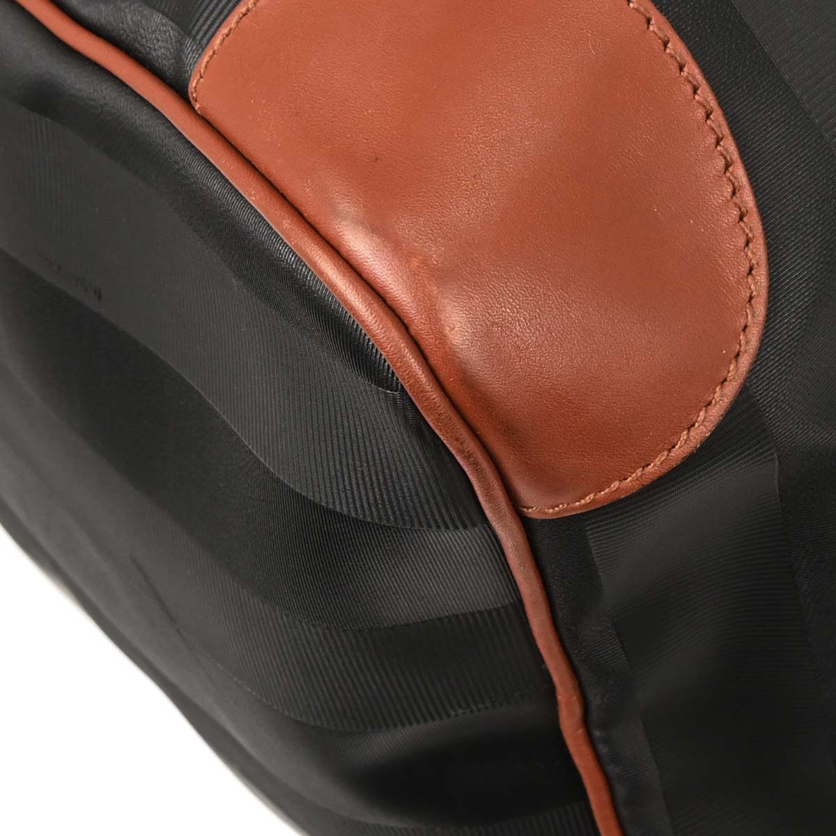 Fendi Black PVC Pequin 2way Shoulder Duffle Handbag