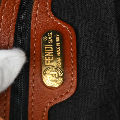 Fendi Black PVC Pequin 2way Shoulder Duffle Handbag