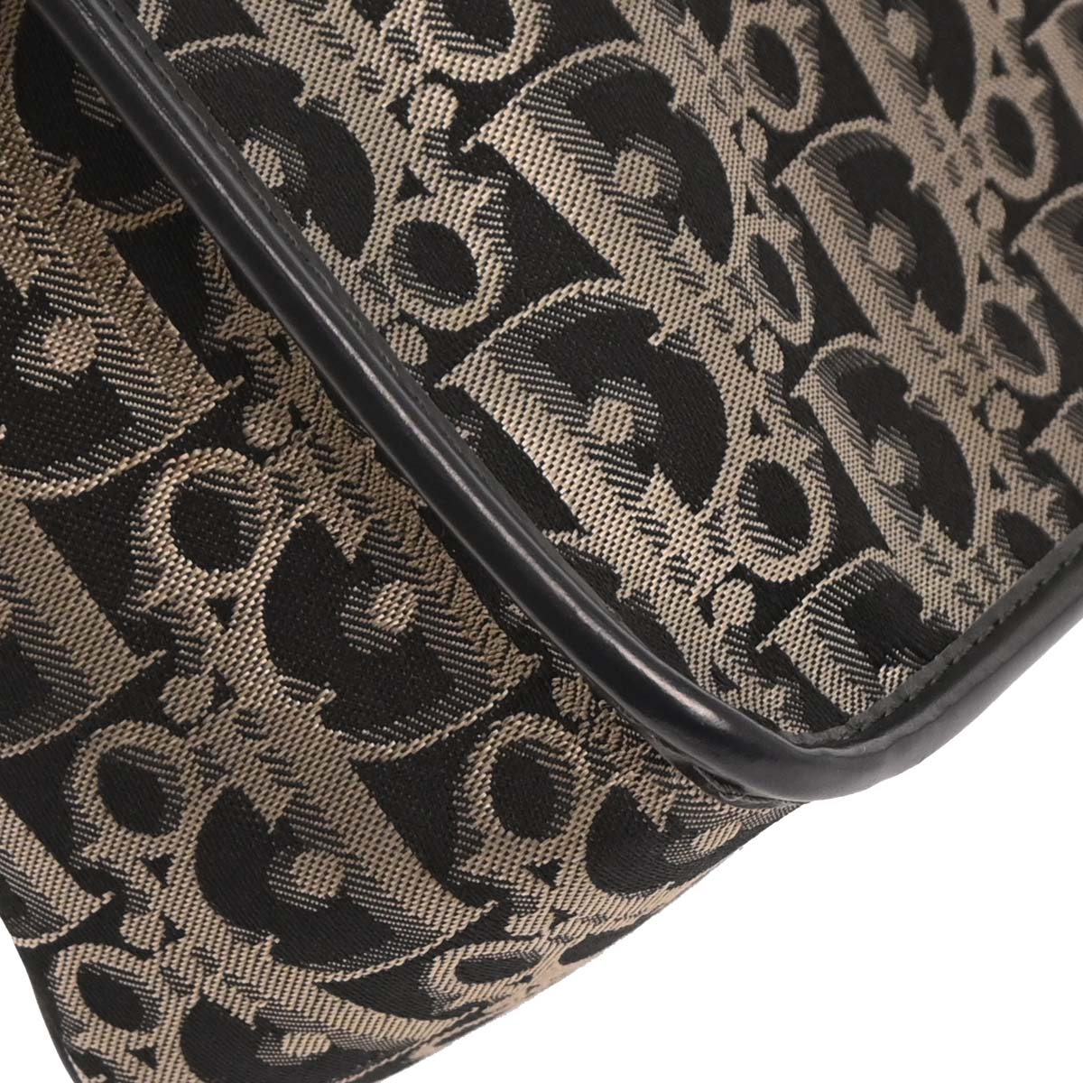Christian Dior Black Canvas Trotter Shoulder Bag