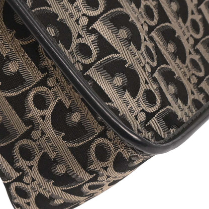 Christian Dior Black Canvas Trotter Shoulder Bag