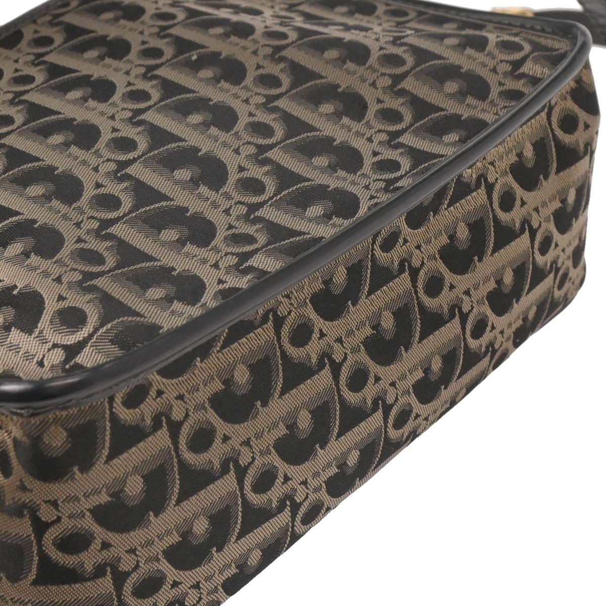 Christian Dior Black Canvas Trotter Shoulder Bag