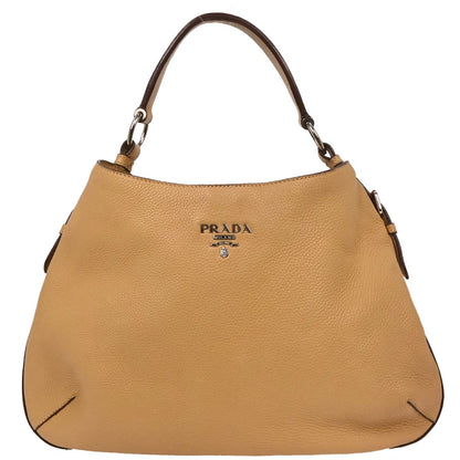 Prada Beige Leather Hobo Handbag
