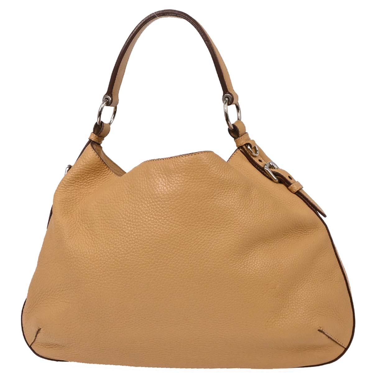 Prada Beige Leather Hobo Handbag