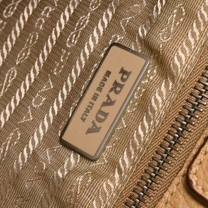 Prada Beige Leather Hobo Handbag
