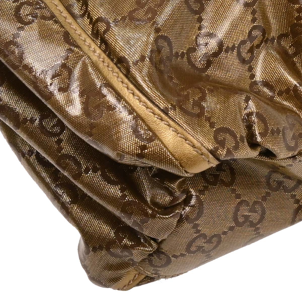Gucci Gold PVC GG Hobo Abbey D Ring Handbag