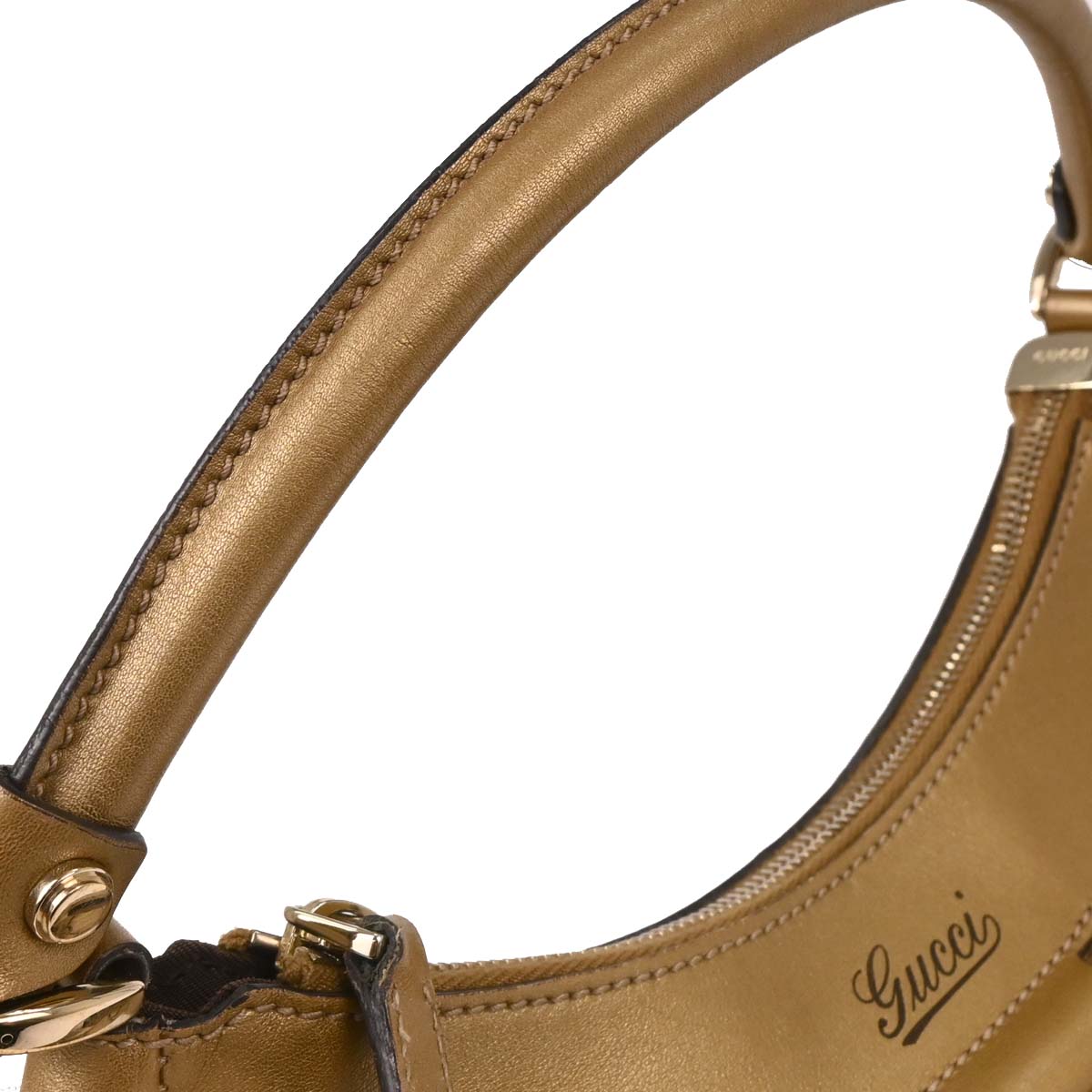 Gucci Gold PVC GG Hobo Abbey D Ring Handbag