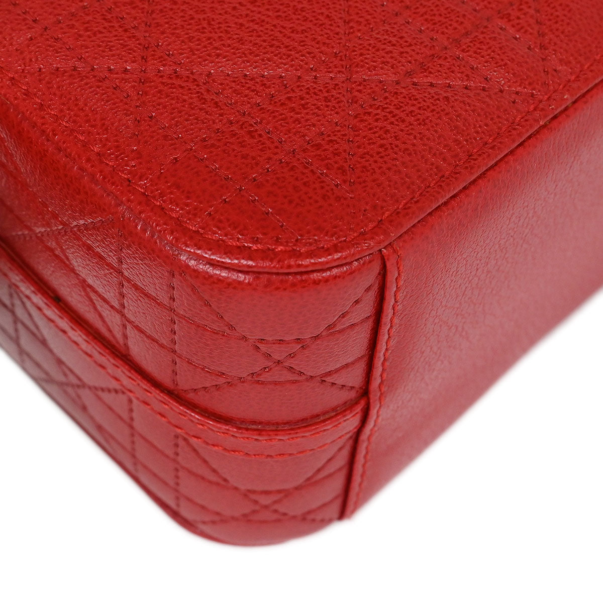 Christian Dior Red Cannage Vanity Handbag