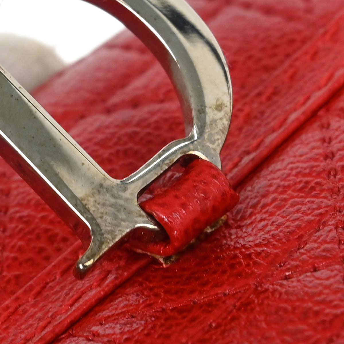 Christian Dior Red Cannage Vanity Handbag