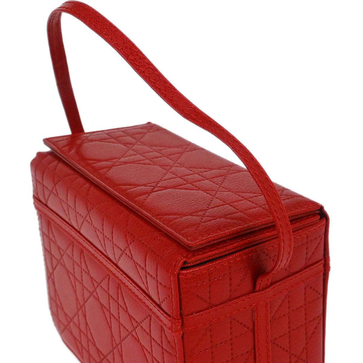Christian Dior Red Cannage Vanity Handbag