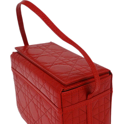 Christian Dior Red Cannage Vanity Handbag