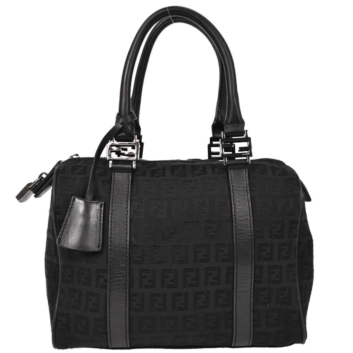 Fendi Black Canvas Zucchino Handbag
