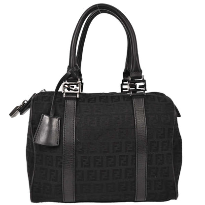 Fendi Black Canvas Zucchino Handbag