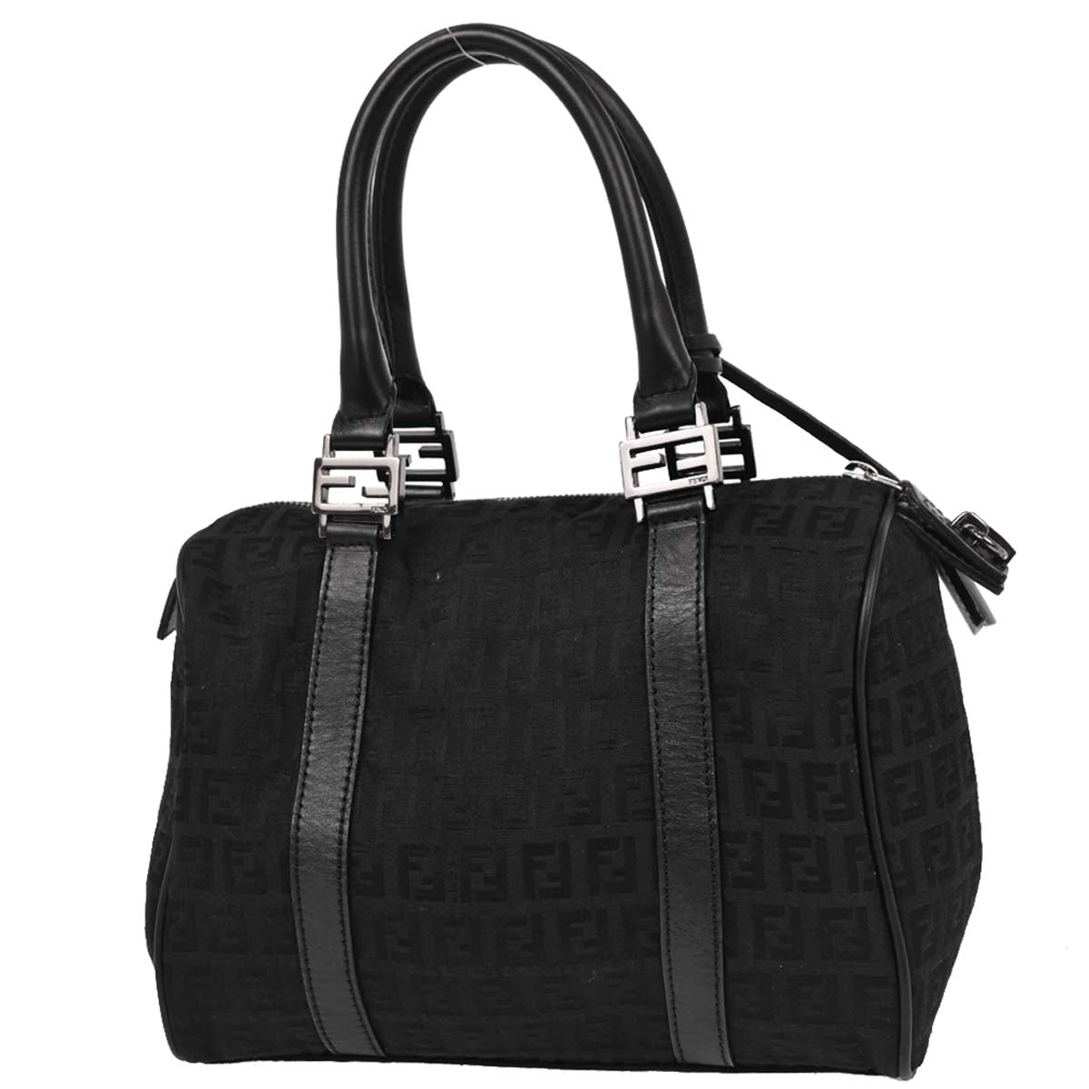 Fendi Black Canvas Zucchino Handbag