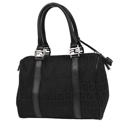 Fendi Black Canvas Zucchino Handbag