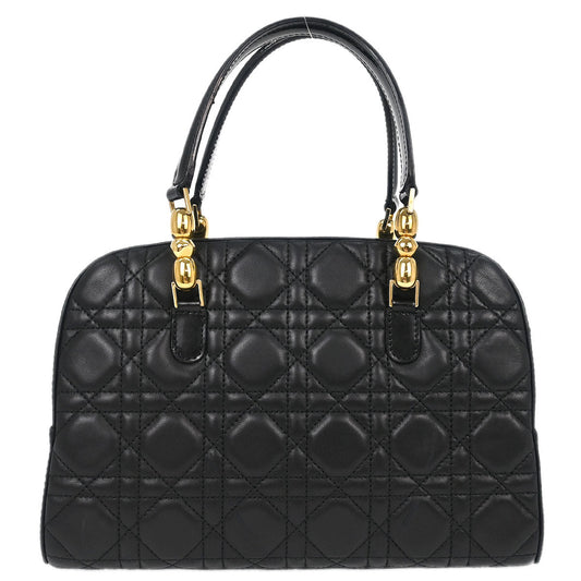 Christian Dior Black Lambskin Malice Cannage Handbag