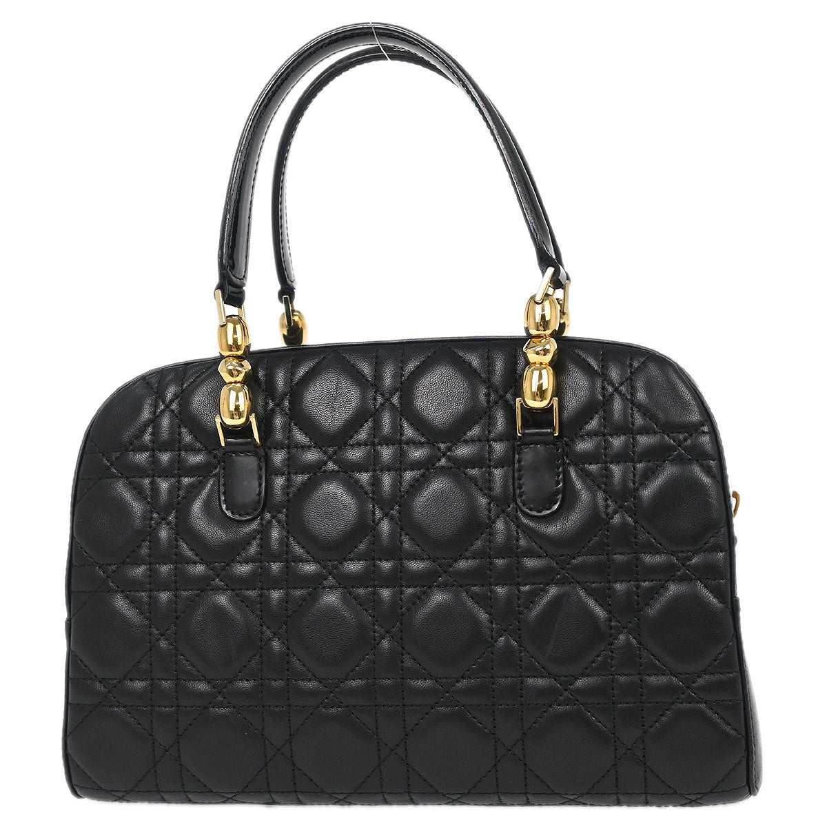 Christian Dior Black Lambskin Malice Cannage Handbag