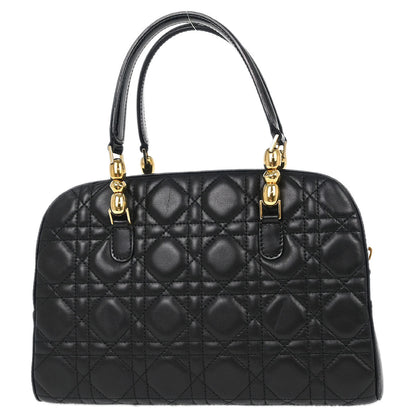 Christian Dior Black Lambskin Malice Cannage Handbag
