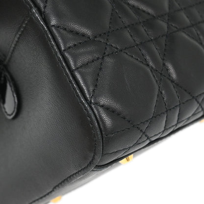 Christian Dior Black Lambskin Malice Cannage Handbag
