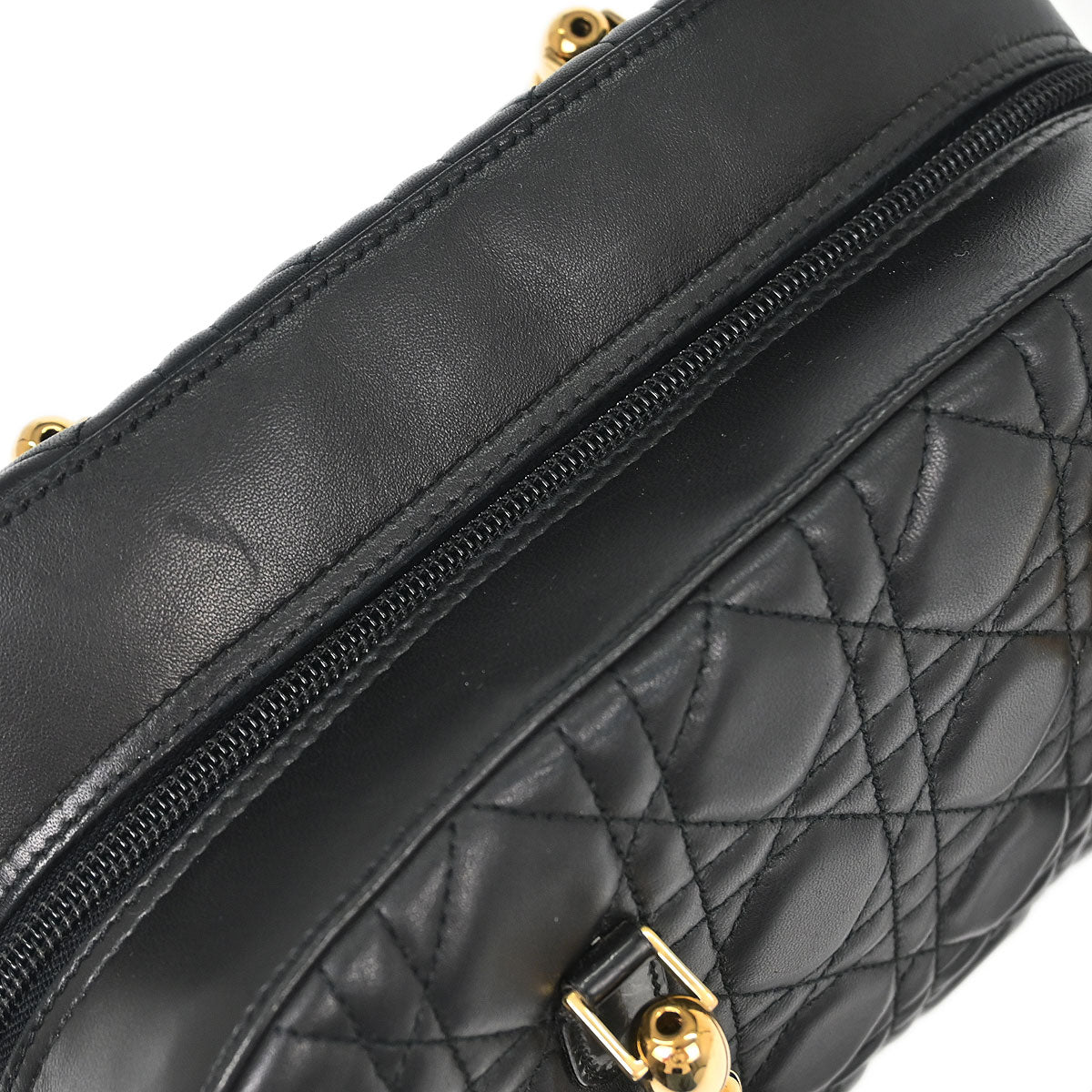 Christian Dior Black Lambskin Malice Cannage Handbag