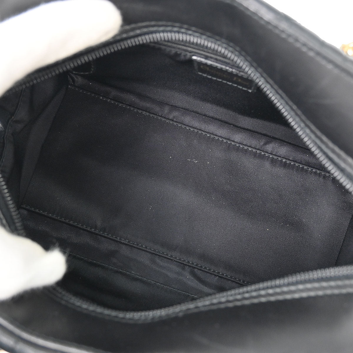 Christian Dior Black Lambskin Malice Cannage Handbag