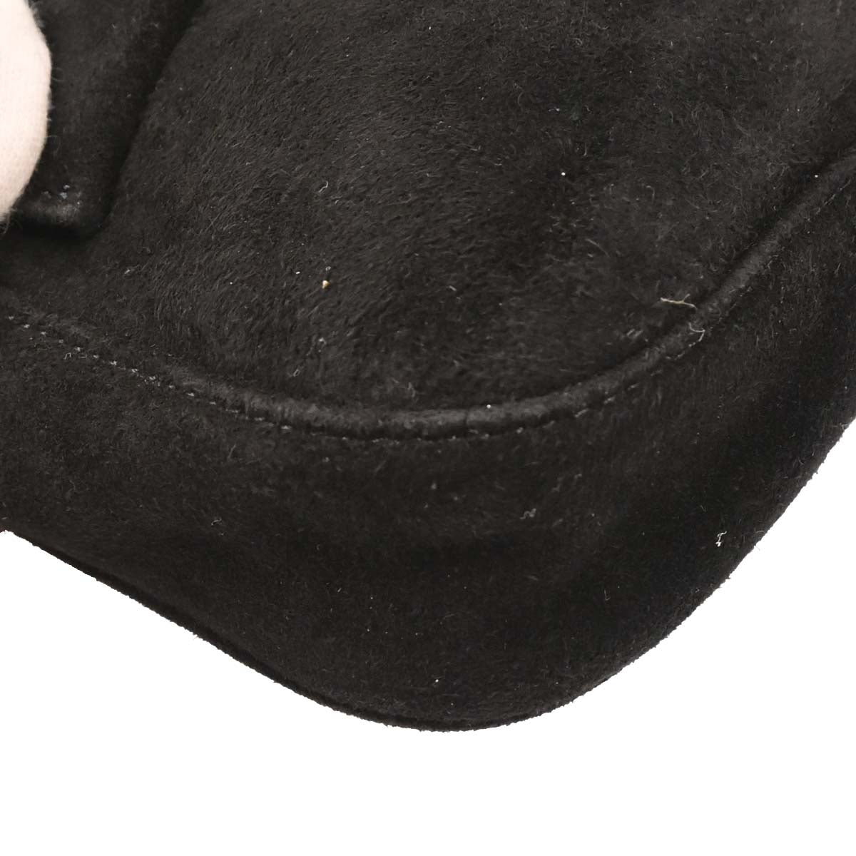 Fendi Black Suede Baguette Handbag