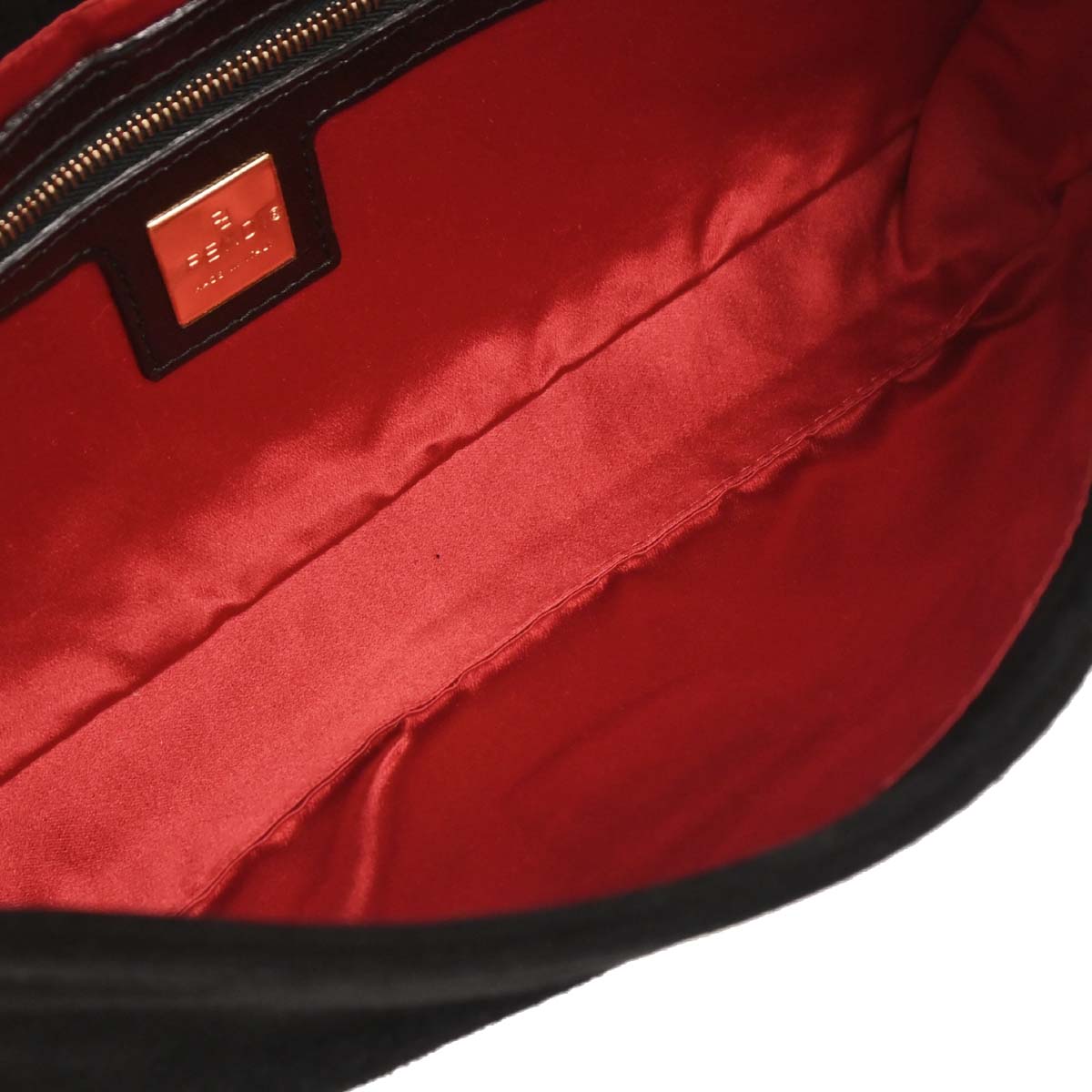 Fendi Black Suede Baguette Handbag