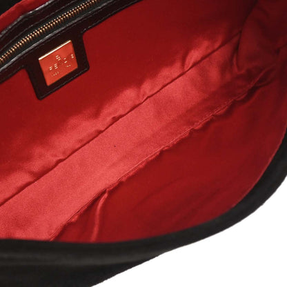 Fendi Black Suede Baguette Handbag