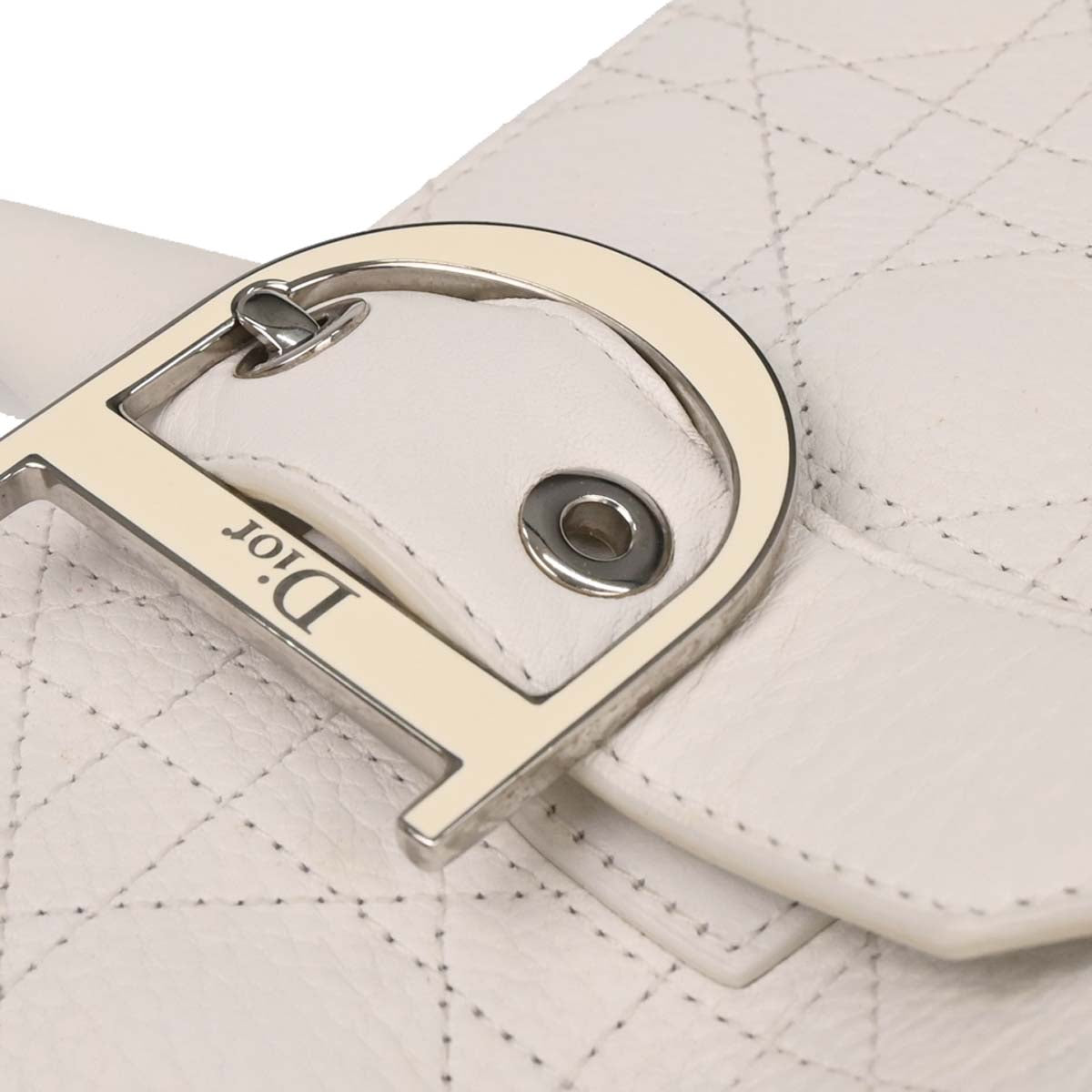 Christian Dior White Leather Handbag