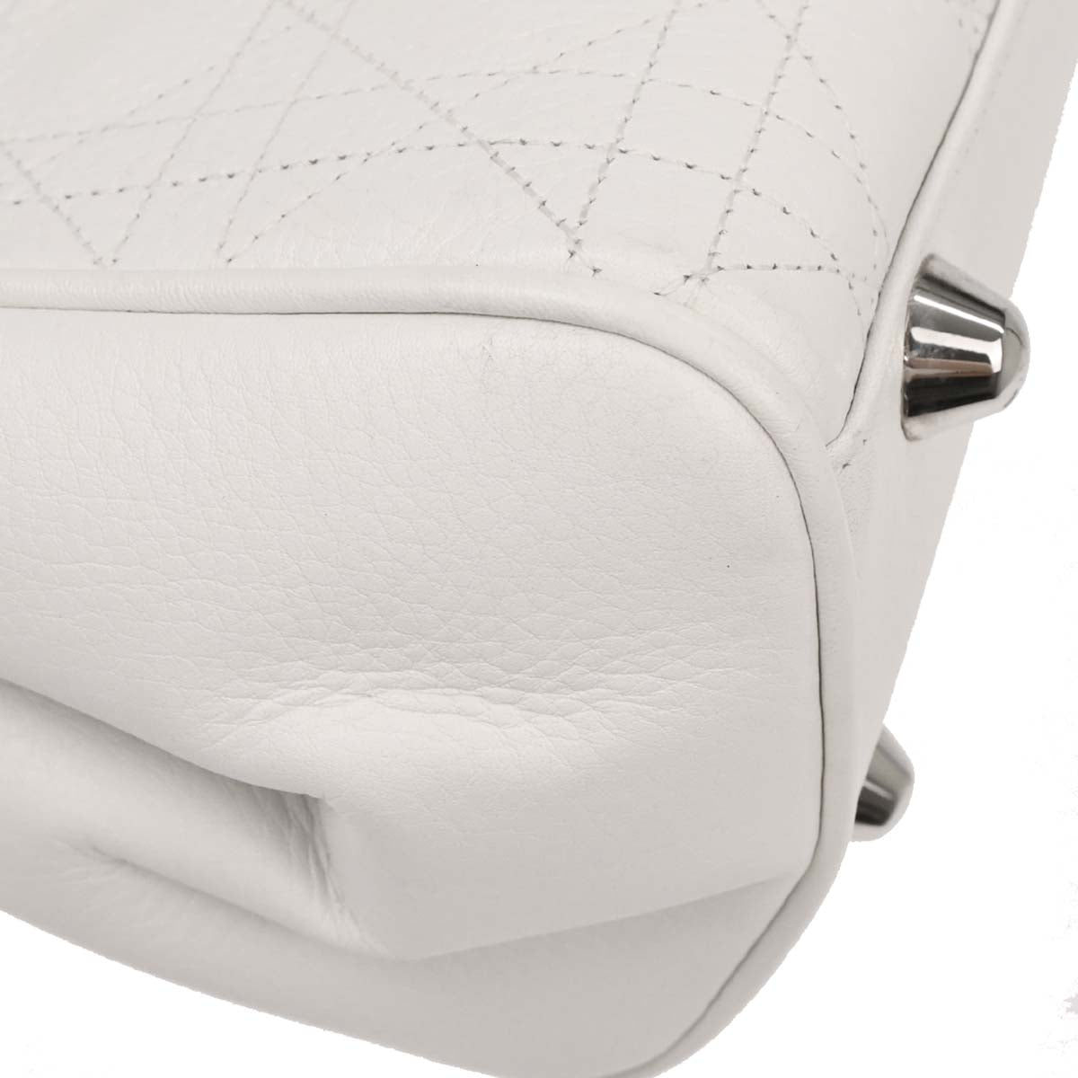 Christian Dior White Leather Handbag