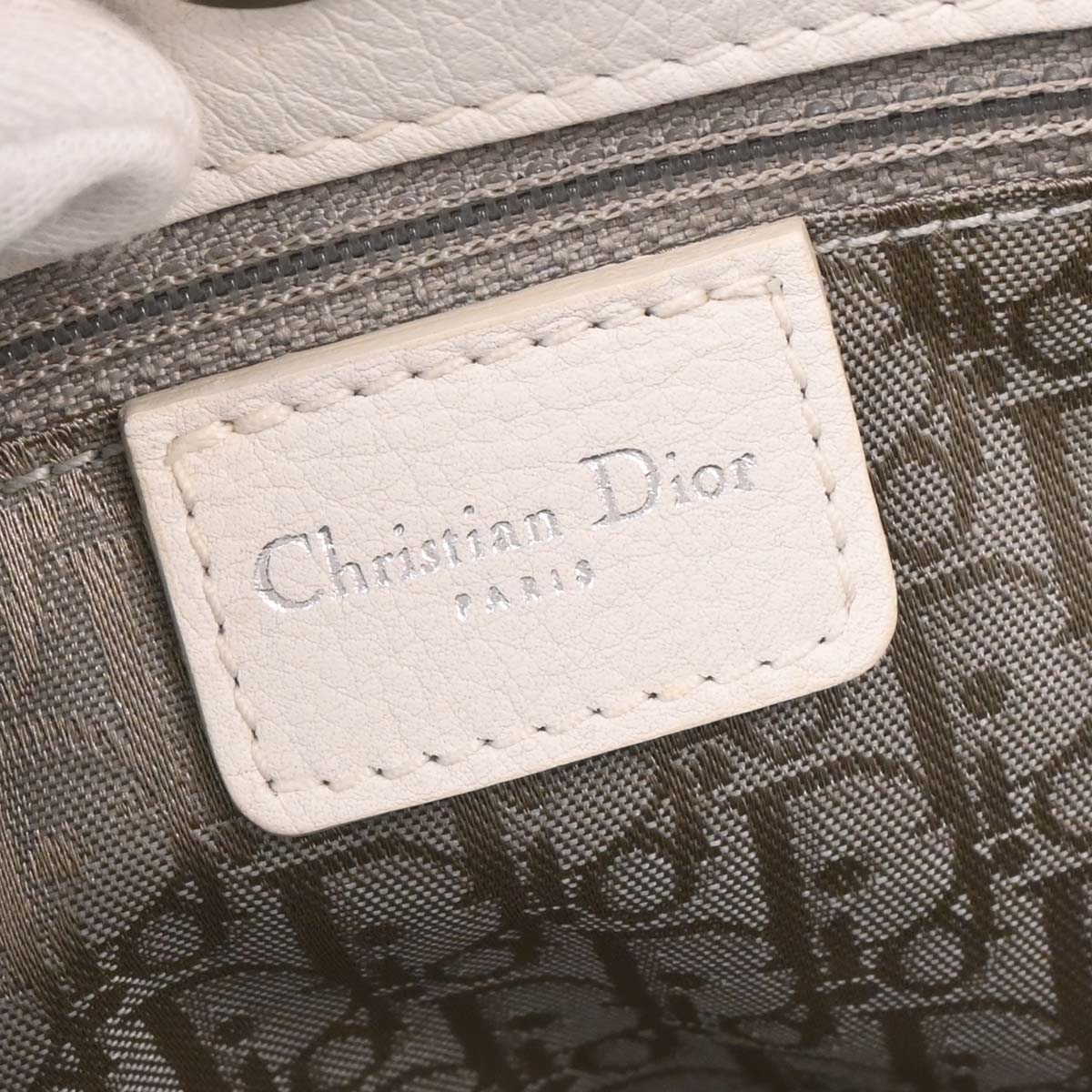 Christian Dior White Leather Handbag